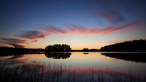 lake scape dusk sunset sky