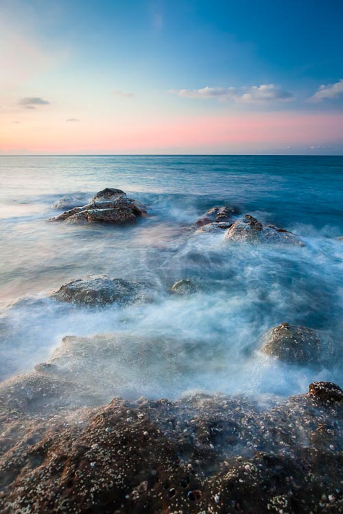 rocks long exposure water sea scape